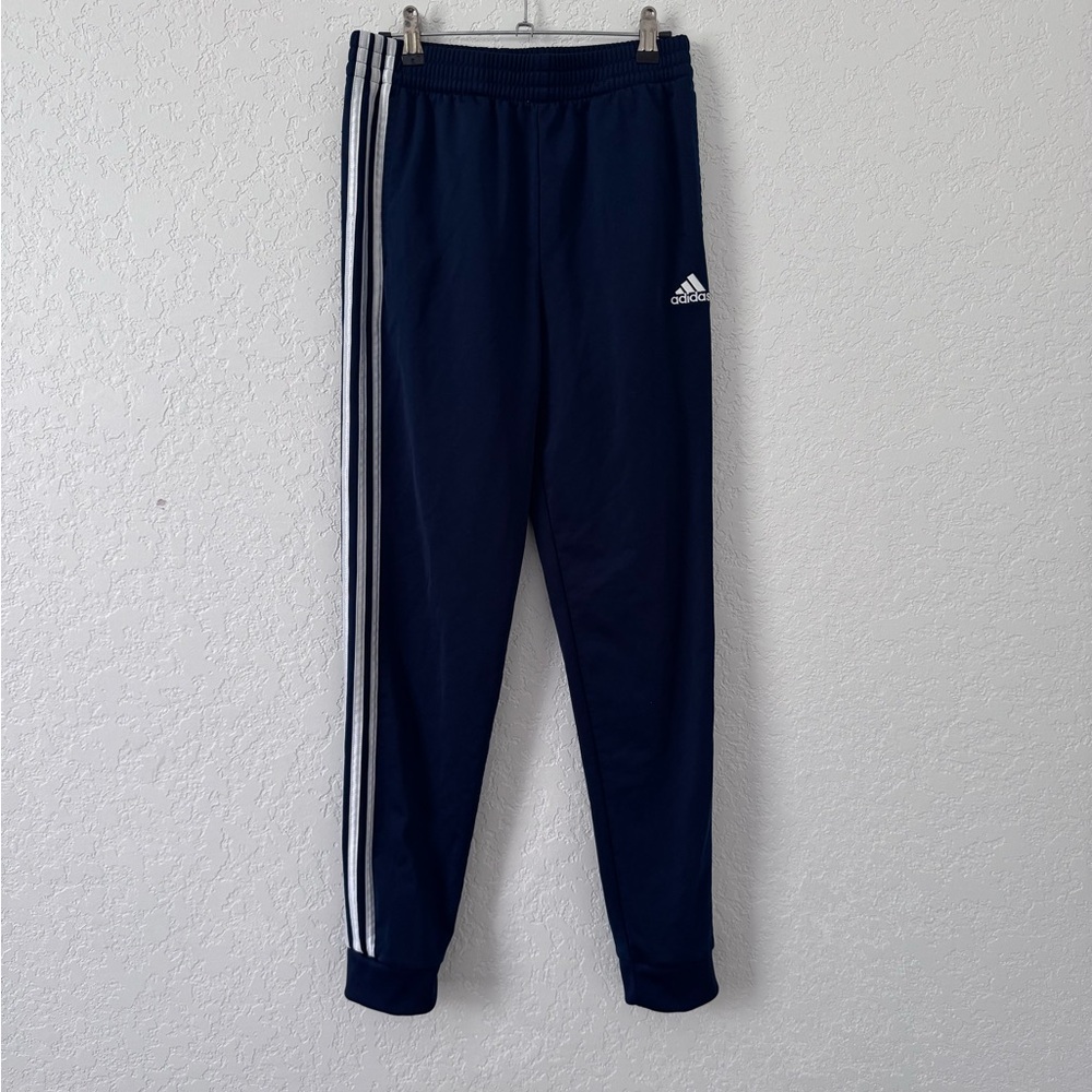 Adidas kids Dark Blue Joggers with White Stripes